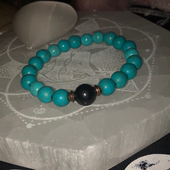 Turquoise + Shungite + Copper bracelet - Picture 3 of 8